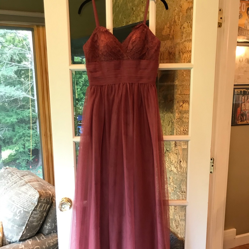 Tulle & Chantilly mauve bridesmaid dress